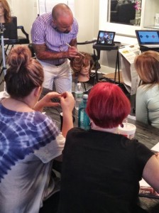 Kerastase Key Educator Carlo Novoa teaching the art of Sombre
