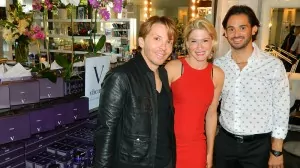 David Banford and Luis Perez owners of Therapy Hair Studio with Julie Macklowe, founder of Vbeaute' Luis makeup artist in houston