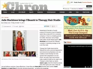 Therapy Hair Studio featured in the Society Page of the Houston Chronicle top hair salons houston